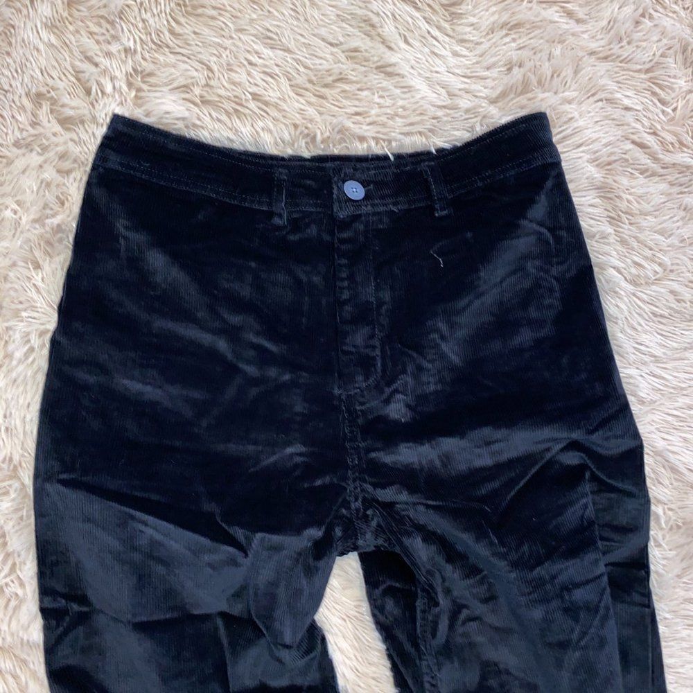 ZARA Pitch Black Corduroy Pants Jeans - Picture 7 of 14
